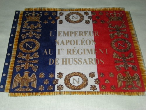 Drapeau 1er empire du 1er régiment de hussards 1812