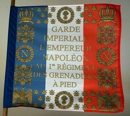 French Napoleonic imperial flag.  foot guard grenadier 1812 - 40 cm 1 face