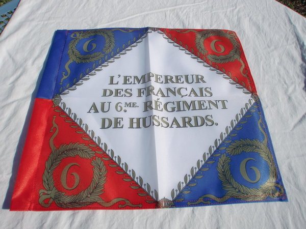 Drapeau du 6 eme regiment de hussards. 1 face taille réelle.